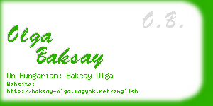 olga baksay business card